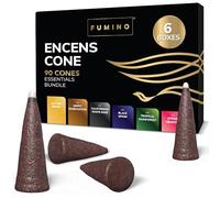 Fumino Encens Naturels Faits Maison Lot d’Encens Essentiels de 6 boîtes 90 cônes (90g) Masala Agarbatti Joss pour la Relaxation et la méditation, décoration intérieure - Enscens - Encensoir