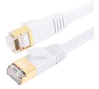 Fumitt Câble Ethernet Cat 8 4M, Câble réseau internet plat Gigabit RJ45 Lan haute vitesse 40Gbps 2000MHz pour Commutateur,Routeur,Modem,Xbox,PS4,boîtier TV(Blanc)