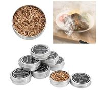 Fumoir à Boissons en Bois de Hêtre - 8 Bois de Fumage Différents pour Cocktail, Whisky, Gin - Accessoire de Bar pour Arômes Fumés - Kit avec 2 Couvercles et Pinces - 8 Pièces