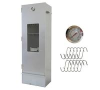 Fumoir à disque - Poisson et viande - Bois/gaz/électrique - Durable - Avec fenêtre de visualisation - Avec thermomètre, crochet de fumée grille de pêche (hauteur 120cm)