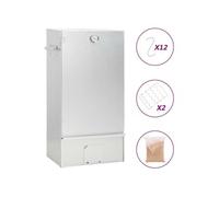 vidaXL Fumoir pour four et barbecue 364746 avec copeaux de bois 44,5x29x83 cm Argent G