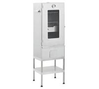 vidaXL Fumoir à four à barbecue avec table en acier galvanisé Argent G