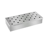 Fumoir à granulés - Récipient à fumée en acier inoxydable ondulé avec couvercle à charnière, outil de barbecue durable, résistant à la rouille | Accessoire de barbecue pour barbecue au charbon de bois