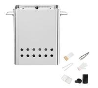 Fumoir Barbecue Suspendu Sans Fumée Portable en Acier Inoxydable Cuisson À 360° Ouverture De Ventilation Par Le Bas Avec Séparation Huile-Carbone Fumoir Maison