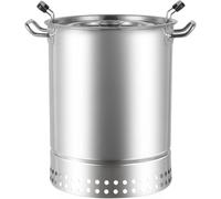 Fumoir Baril De Charbon De Bois BBQ Grill, BBQ Hging Stove, Baril De Grillade De Barbecue en Acier Inoxydable avec 20 Brochettes De Brochette, Panier à Griller Roulant, Supp, Two Layers Small