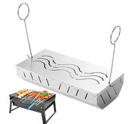 Fumoir en acier inoxydable - Insert de barbecue portable, outil de saveur de barbecue | Accessoire de barbecue au charbon de bois avec couvercle à charnière pour contenir des copeaux de bois, fumoir