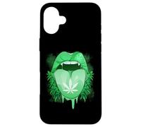 Fumoir en Pot de Marijuana - Langue Verte - Lèvres Vertes - Love Weed Coque pour iPhone 16 Plus
