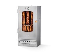 Fumoir KAISER COMPANY '50' en acier inoxydable de haute qualité, portable de 80 cm, pour fumer jusqu'à 10 kg de viande, chauffage au bois