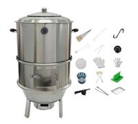 Fumoir PoêLe Suspendue Barbecue Charbon Bois Grande Capacité Fabriqué en Acier Inoxydable Entièrement Lavable 80 X 135 Cm Grille Suspendue Circulaire À 360° Fumoir Maison(43 * 85cm)