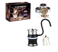 Fumoir portable pour aliments et boissons - Chargement USB - Éclairage LED frais - Production rapide d'échappement parfumée - Machine d'échappement LED essentielle pour cocktails