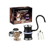 Fumoir portable pour aliments et boissons - Chargement USB - Éclairage LED frais - Production rapide d'échappement parfumée - Machine d'échappement LED essentielle pour cocktails