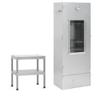 vidaXL Fumoir ¿¿ four ¿¿ barbecue avec table acier galvanis¿¿
