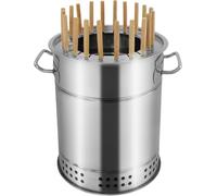 Fumoir vertical portable à charbon de bois de style tonneau - Barbecue sans fumée pour extérieur et intérieur camping - 30 x 34 cm Design compact