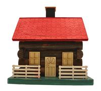 Fumoir XL Fait à la Main, Figurine de Fumeur, Fumeur, mâle-encens, cabane décorative, Maison de Ski, Maison en cône d'encens en Bois Marron foncé, L x l x H 18 x 16 x 21 cm