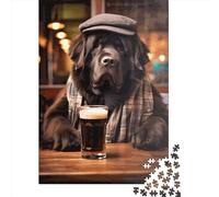 FUmoney Puzzles pour Adultes 1000 pièces Terre-Neuve Jeu de Puzzle Puzzles en Bois créatifs Anniversaire Bon Cadeau pour Adultes Parents et Amis 1000 pièces (75x50 cm)