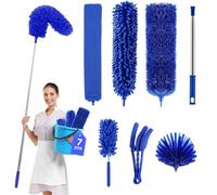 FumyFumy Lot de 7 plumeaux télescopiques longs et extensibles - Lavables - Avec manche télescopique - Avec tige télescopique - Extensible jusqu'à 2,6 m - Pour toiles d'araignée