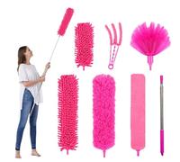 FumyFumy Lot de 7 Plumeaux Télescopiques Longs et Extensibles - Lavables - Avec Manche Télescopique - Extensible Jusqu'à 2,6 m - Pour Toiles d'Araignée
