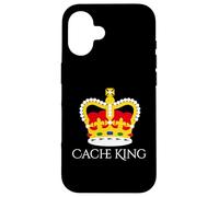 Fun Cache King Geocache Geocaching Coque pour iPhone 16