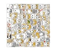 Fun Cartoon Stickers, 100X Cat Decals, Waterproof Animal Stickers with Cute Design, Decorative Scrapbook Labels, Kids Sticker Pack with Playful Style, Craft Accessories for Guitar and Journals
