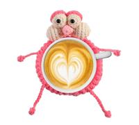 Fun Coasters - Handmade Cute Crochet Desk Decor | Knitted Animal Cup Coasters for Home Office Room, Absorbent Cotton Drink Mat for Farmhouse Party, Aesthetic Mug Rug Gift