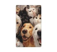 Fun Community of Cats and Dogs Plaque murale vierge pour interrupteur décoratif 1 gang pour cuisine, salle de bain, taille 11,4 x 7 cm