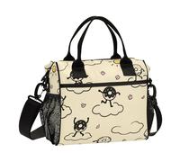Fun Dance Boîte à déjeuner isotherme beige avec bandoulière pour le travail des adolescents