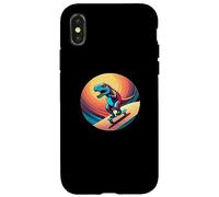 Fun Dinosaur Skateboarder Skater Design Coque pour iPhone X/XS