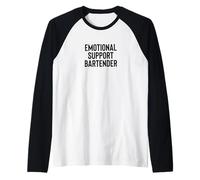Fun Emotional Support Bartender Therapy Joke Manche Raglan
