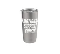 Fun Emotional Support Cousin Therapy Joke Gobelet isotherme en acier inoxydable double paroi