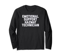 Fun Emotional Support Hazmat Technician Therapy Joke Manche Longue