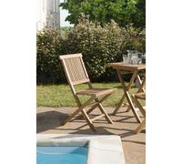 Fun - ensemble de 2 chaises de jardin java en bois teck