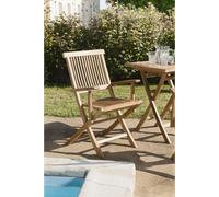 Fun - ensemble de 2 fauteuils de jardin java en bois teck