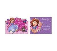 Fun Express - Cartes d'invitation/remerciement Sofia pour anniversaire - Fournitures de fête - Vaisselle sous licence - Invitations sous licence - Anniversaire - 16 pièces