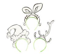 Fun Express Color Your Own Lot de 12 bandeaux Dr. Seuss The Grinch - Artisanat de fête de Noël pour enfants | Activités de vacances et décorations d'anniversaire | Design en papier cartonné avec bande