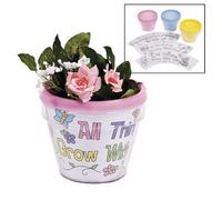 Fun Express Colorez votre propre pot de fleurs Growing in Gods Grace - Fait 12 - Artisanat religieux pour enfants et église, VBS ou activités scolaires du dimanche