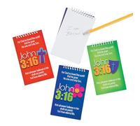 Fun Express John 3:16 Blocs-notes à spirale - Papeterie religieuse inspirante pour l'église, l'école du dimanche, l'étude de la Bible et les groupes de jeunes - Activités en classe parfaites