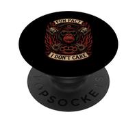 Fun Fact I Don't Care Gorilla Skull Biker Moto Drôle PopSockets PopGrip Adhésif