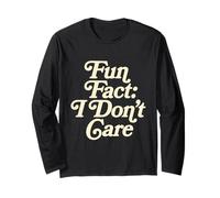 Fun Fact I Don't Care Sarcastic Ironic Funny Vintage Vibes Manche Longue