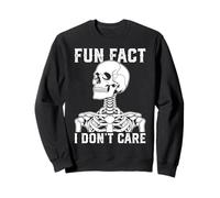 Fun Fact I Don't Care Skull Sarcastic Humor Sweatshirt