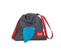 Fun Factory FUN CUP SIZE A - 1 Coupe menstruelle de forme ergonomique - Taille A/Petit - Silicone Médical - Avec une pochette (Turquoise)