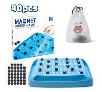 Fun Family Board Games for Kids and Adults, Magnet Chess Game with 40Pcs Stones, Table Top Magnetic Board Games, 2-4 Players