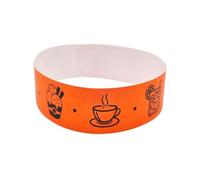 FUN FAN LINE | Bracelet Papier Événements Tyvek Numéroté | Lot De 100 Bracelets Événementiel Étanches Et Colorés Pour Festivals| Bracelets En Papier Pour Contrôle D’accès |Hôtellerie Orange