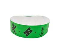 FUN FAN LINE | Bracelet Papier Événements Tyvek Numéroté | Lot De 100 Bracelets Événementiel Étanches Et Colorés Pour Festivals| Bracelets En Papier Pour Contrôle D’accès | FESTIVAL Vert