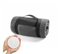 FUN FAN LINE | Couverture Polaire Douce Anti-Bouloches pour Canapé et Voyage (130x160 cm) + Chauffe-Mains Réutilisable | Plaid Thermique Épais avec Poignée | Couverture Chaude Hiver Outdoor (Gris)