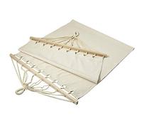 Fun Fan Line® - Hamac Suspendu pour extérieur ou intérieur. Détails de qualité, Barre transversale en Bois et Housse de Toile Portable Incluse. Couleur Blanche Naturelle