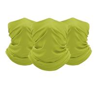 FUN FAN LINE - Pack de 3 Cache-cols Multifonctions pour Homme et Femme | Bandana Tubulaire Thermique Hiver pour Moto, Cyclisme, Course et Randonnée | Foulard Bandeau (Vert)