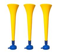 FUN FAN LINE - Pack de 3 Vuvuzelas en Plastique Résistant | Trompettes d'Animation pour Football, Événements Sportifs et Fêtes | Klaxon Bruit Extrême 120 DB | Cotillon pour Supporters (Suède/Ukraine)