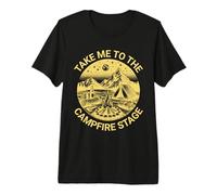 Fun Folk Music Camping Trip Take Me to The Campfire Stage T-Shirt Haut de Gamme