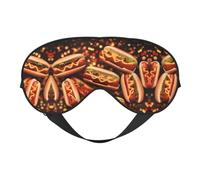 Fun Food Hot Dogs Masque de sommeil doux confortable avec sangle réglable Tissu respirant pour la maison, les voyages, le camping et plus encore