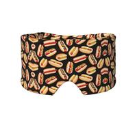 Fun Food Hot Dogs Masque de sommeil pour les yeux et les oreilles - Bandeau de yoga réglable pour voyage, garde au chaud et confortable